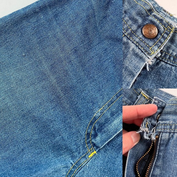 VTG 1980s Angel Britches Blue Cotton Denim High Rise Slim Straight Leg Jeans W25 - Picture 9 of 10